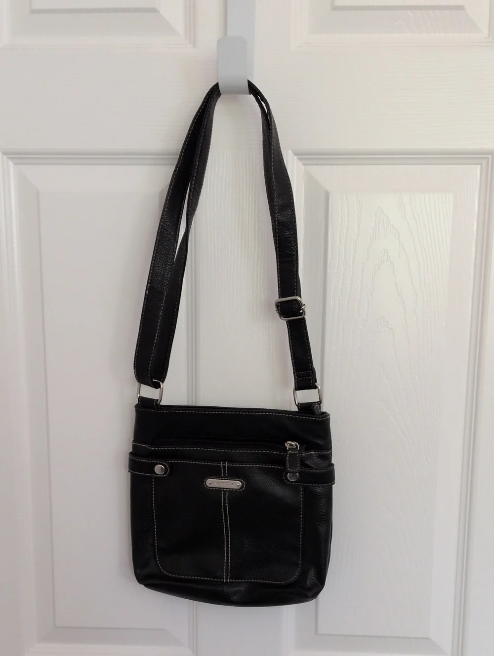 Rosetti Black Pebbled Faux Leather Crossbody